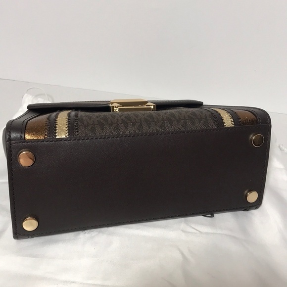 Michael Kors Whitney brown pale gold satchel bag - Picture 7 of 12